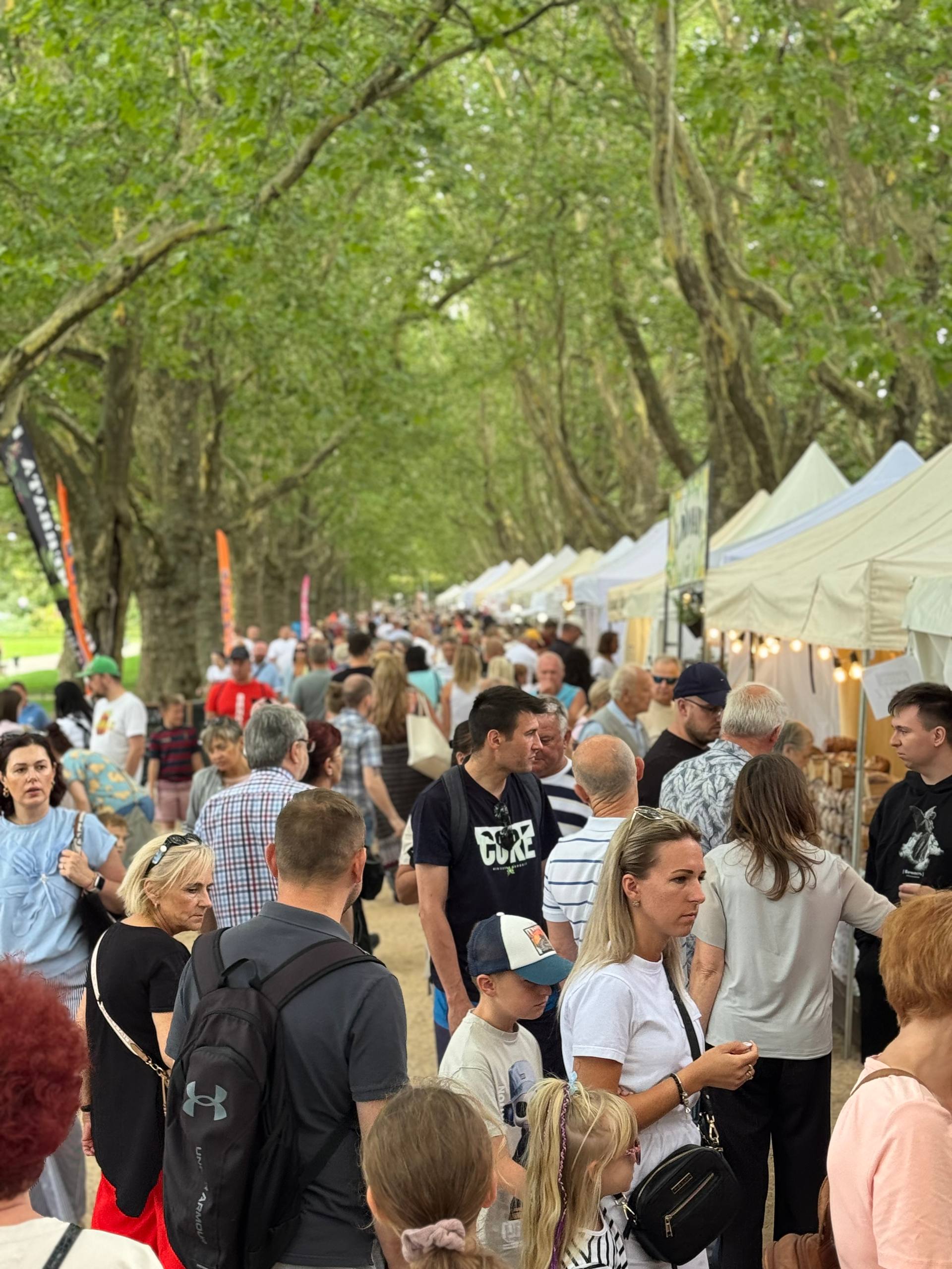 Tłumy zwiedzających na Jasnych Błoniach